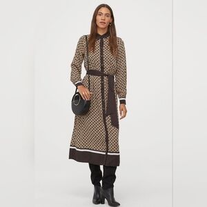 H&M Richard Alan Shirt Style Dress With Tie Belt